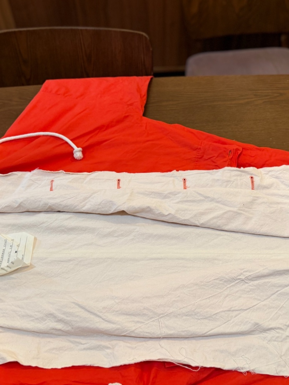 Toogood Wax Trawlerman Coat in Bouy Orange - Picture 7 of 14